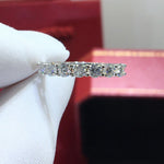 Load image into Gallery viewer, 3mm Princess Wedding Band 3.5ct Moissanite | 14k-18k White Gold
