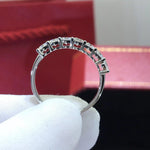 Load image into Gallery viewer, 3mm Princess Wedding Band 3.5ct Moissanite | 14k-18k White Gold
