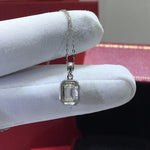 Load image into Gallery viewer, 1ct Moissanite Emerald Cut Pendant | 18k White Gold
