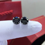 Load image into Gallery viewer, Black Moissanite Earring Studs | 18k Gold

