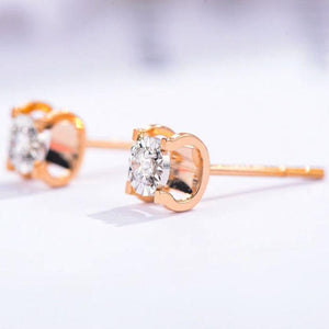 Floating Moissanite Earring Studs | 18k Gold