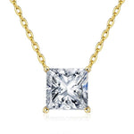 Load image into Gallery viewer, Elegant Princess Cut Moissanite Necklace in 18k Gold
