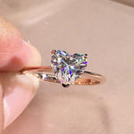 Load image into Gallery viewer, Heart Cut Moissanite Engagement Ring in 18k Gold
