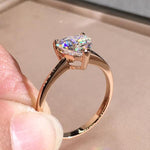 Load image into Gallery viewer, Heart Cut Moissanite Engagement Ring in 18k Gold
