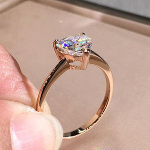 Heart Cut Moissanite Engagement Ring in 18k Gold