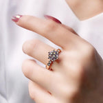 Load image into Gallery viewer, Honeycomb | Hexagonal Round Cut Moissanite Ring
