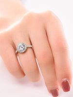 Load image into Gallery viewer, 1ct Round Halo Moissanite Ring 925 Silver
