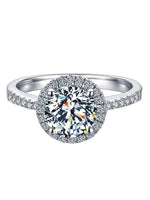 Load image into Gallery viewer, 1ct Round Halo Moissanite Ring 925 Silver
