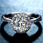 Load image into Gallery viewer, 1ct Round Halo Moissanite Ring 925 Silver
