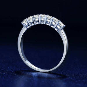 Classic 7 Stone Moissanite Wedding Band 0.7CTW