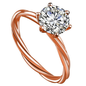Infinity Moissanite Engagement Ring in 18k Rose Gold 6 Prong