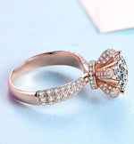 Load image into Gallery viewer, Rosy | Crimson Moissanite Engagement Ring in 18k Rose Gold
